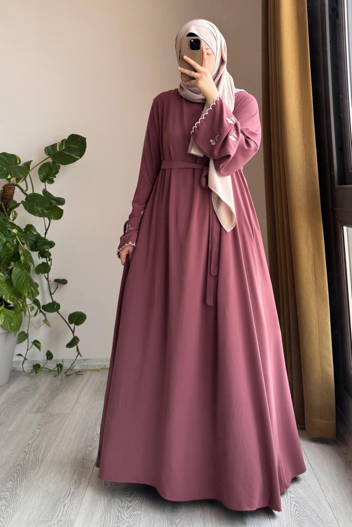 Snowdrop Embroidered Dress - Beige - Image 4