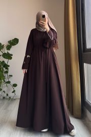 Snowdrop Embroidered Dress - Beige - Image 3