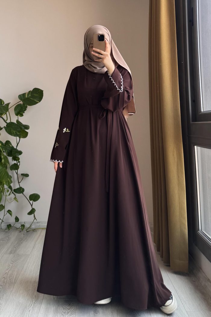 Snowdrop Embroidered Dress - Beige - Image 3